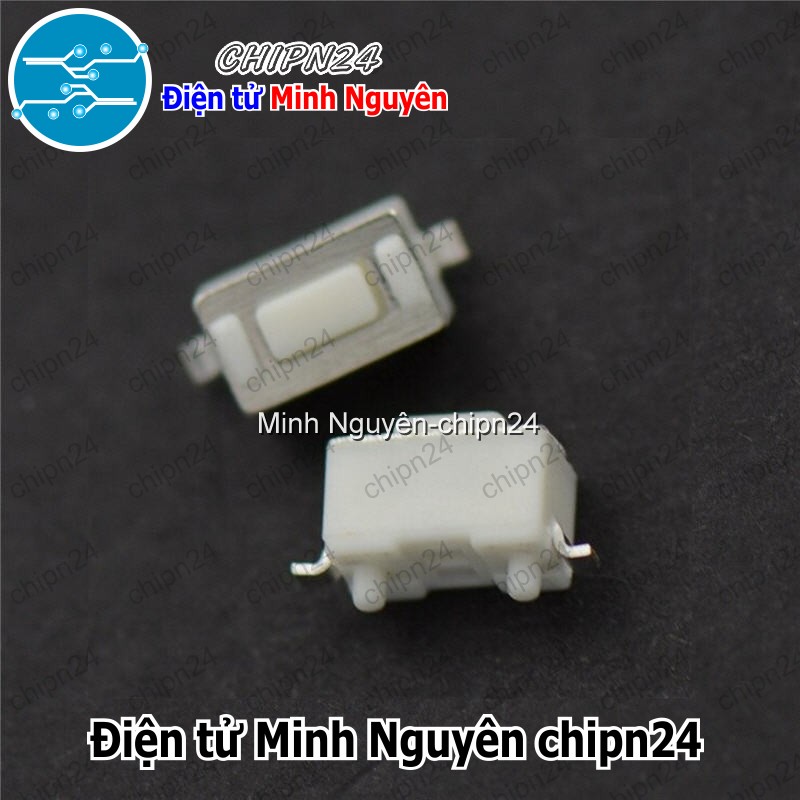 [10 cái] (K76) Nút nhấn 2 chân 3x6x4.3mm SMD Dán Trắng - HH005326