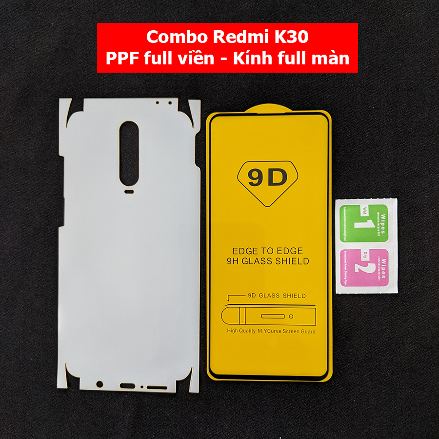 Bộ PPF full viền kính cường lực full màn Redmi K30