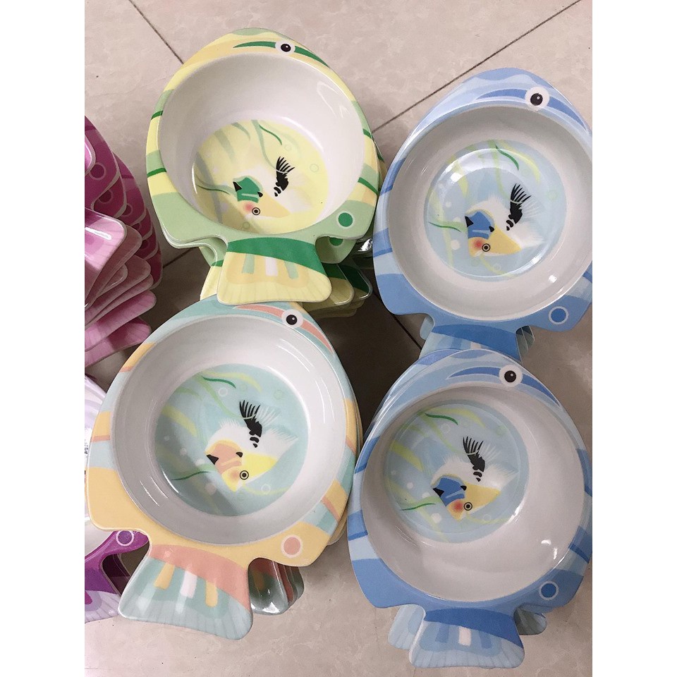 [Hoàn tiền 6%] Bát nhựa ăn dặm hình con cá cho bé ăn dặm - E58