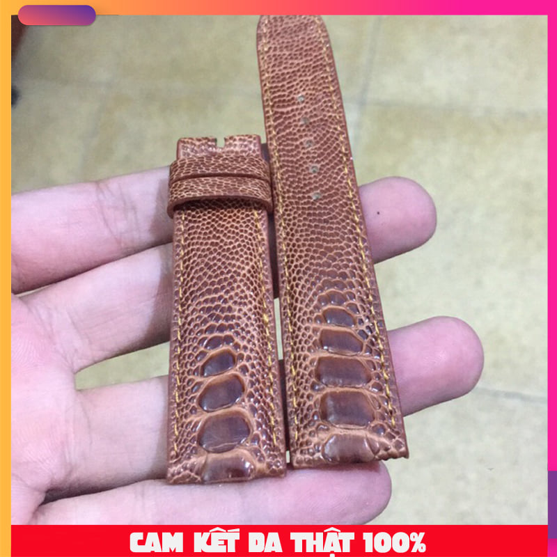 Dây đồng hồ da đà điểu cao cấp đủ size (Trong lót da bò) - DOHA