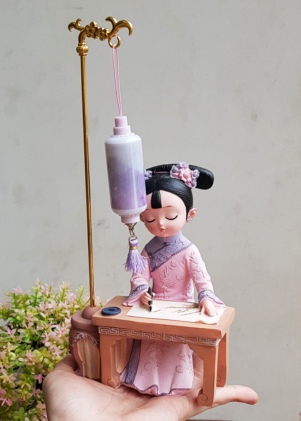 Bộ thiếu nữ Cầm Kỳ Thi Họa cổ trang bên đèn 3D