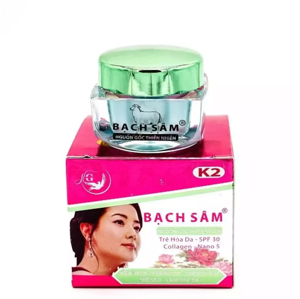 Kem Bạch sâm K2 Mụn - Trắng da - Xóa thâm - Liền sẹo - Chống dị ứng 18g
