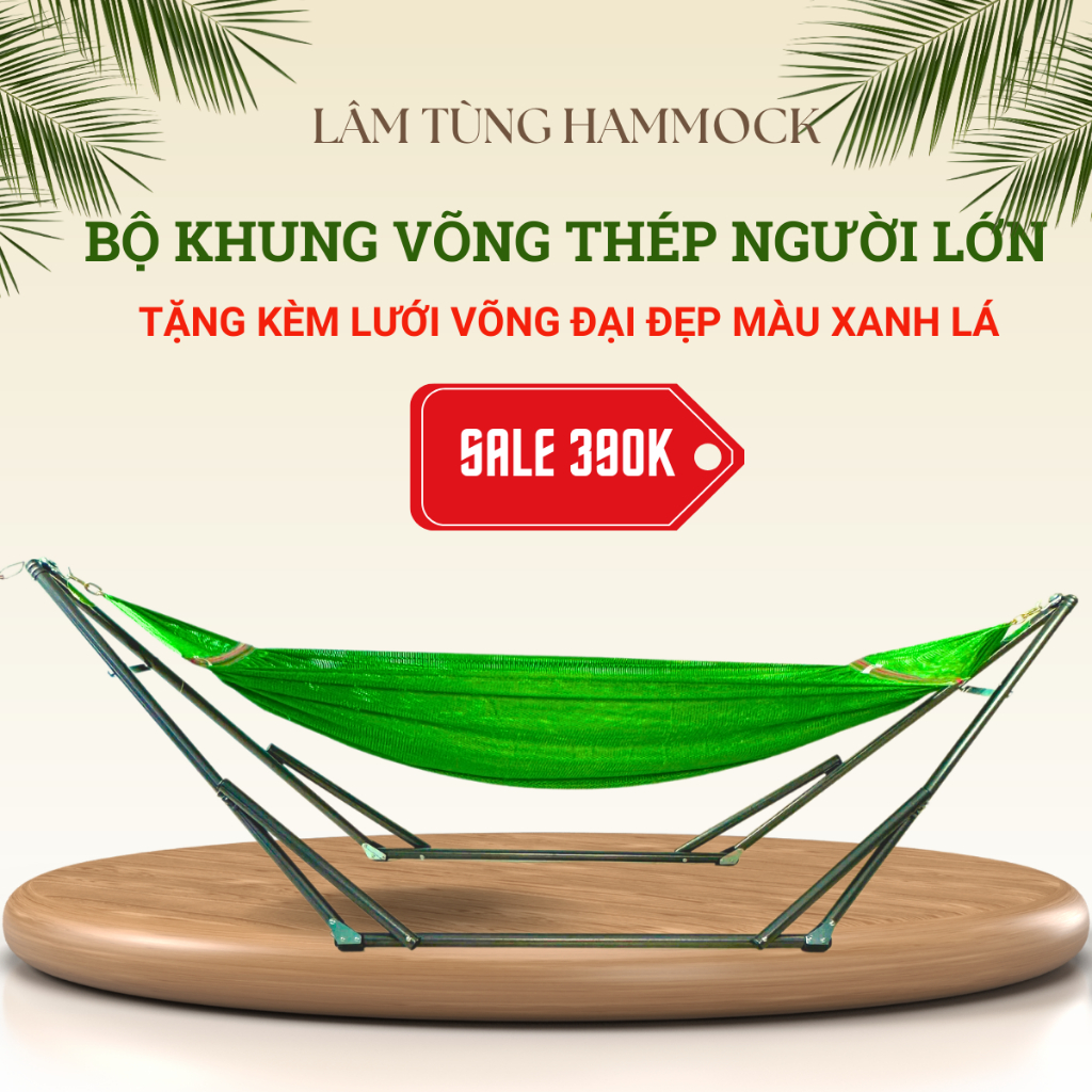 Combo Khung võng xếp sơn tĩnh điện ống phi 32 (bao gồm 01 khung + 01 lưới võng)