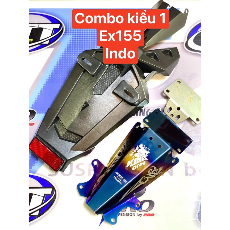 ĐUÔI DÈ BIỂN SỐ EX155  EXCITER 155 VVA INOX MẠ TITAN