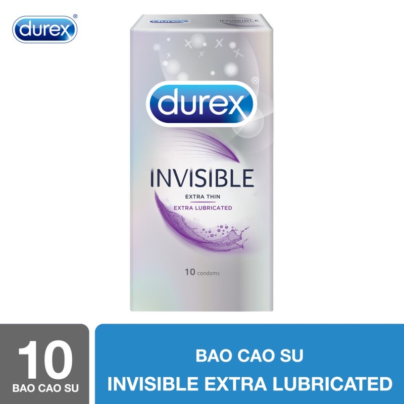 Bao cao su Durex Invisible Extra Lubricated 10 hộp 10 cái nhập khẩu