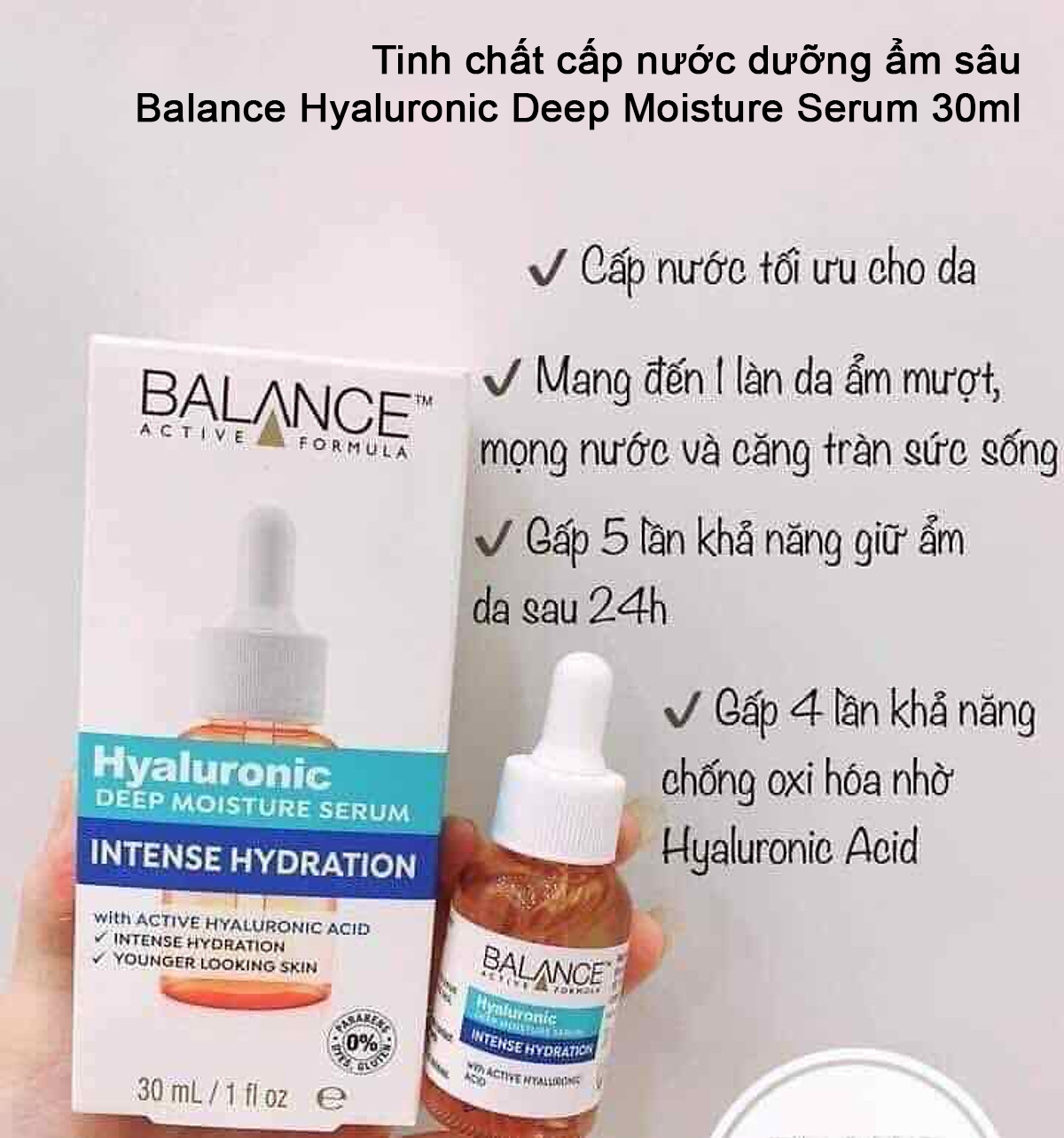 [GIẢM 5% ĐƠN 129K]Serum Cấp Nước Dưỡng Ẩm Balance Active Formula /Hyaluronic Deep Moisturizing 30ml