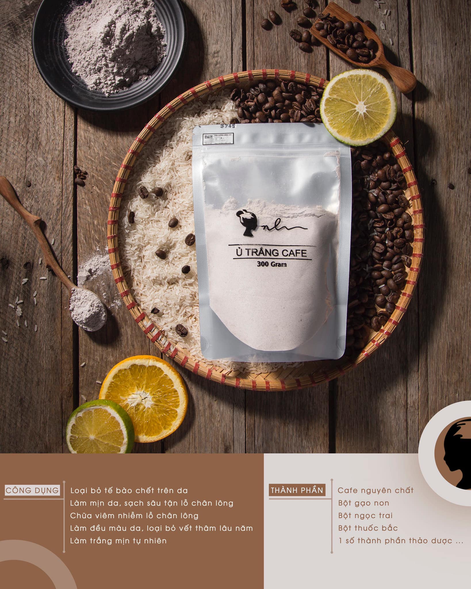 [CHÍNH HÃNG] Ủ Trắng Cafe 300g mẫu mới