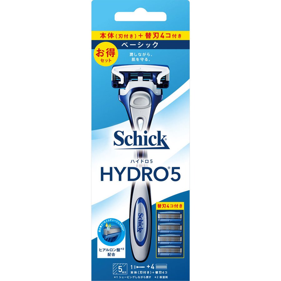 Bộ dao cạo râu + 5 lưỡi dao thay thế Schick Hydro 5 - Nhật Bản