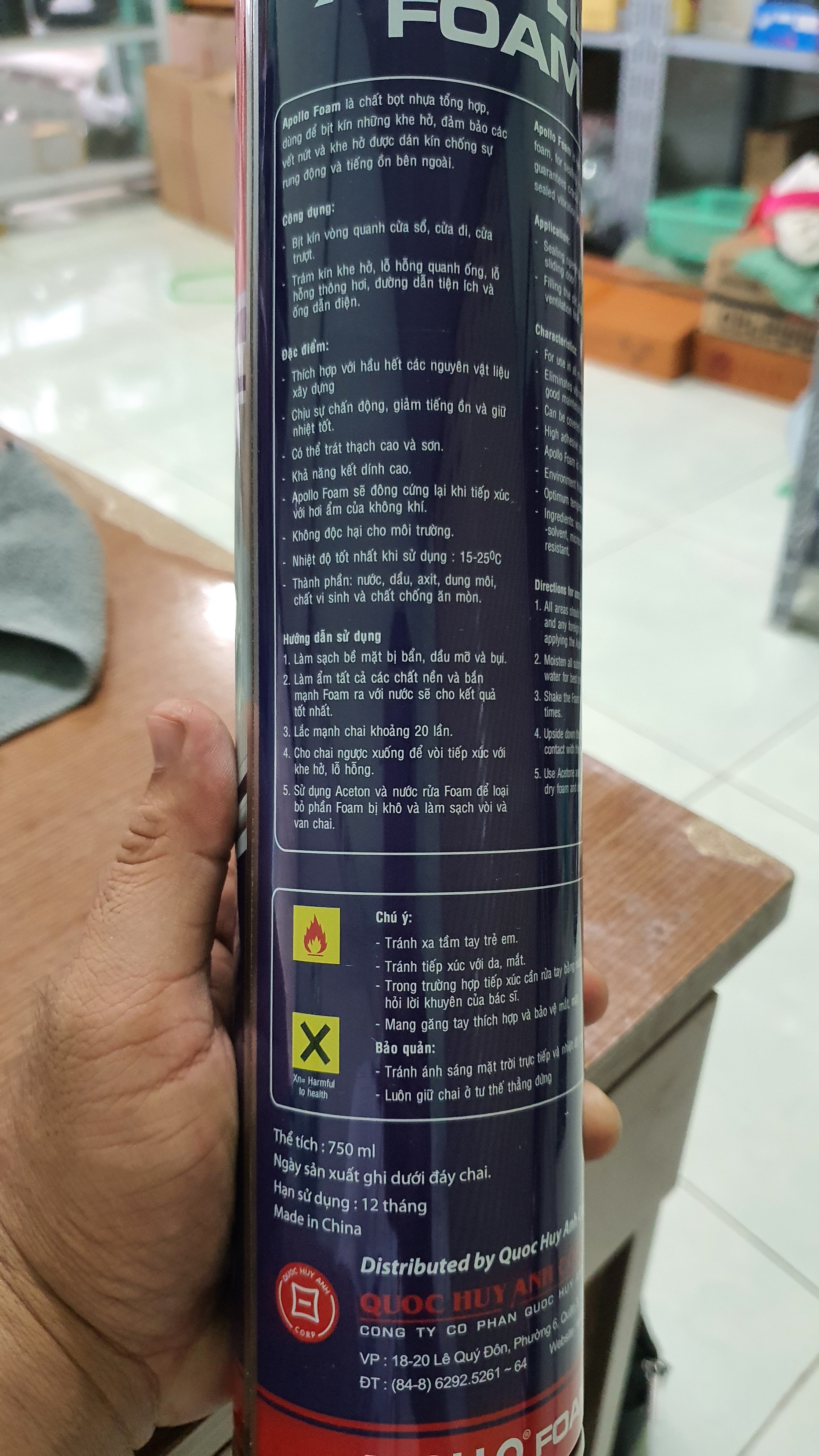 Keo Bọt nở Apollo Foam dung tích 750ml