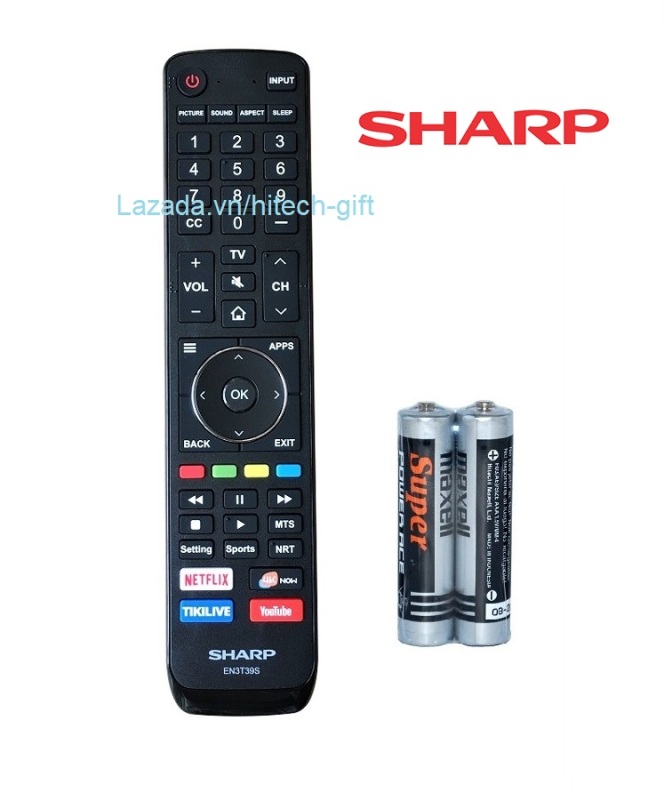 Bảng giá Remote Điều Khiển Smart TV, Internet TV, TV Thông Minh SHARP EN3T39S (Kèm Pin AAA Maxell)
