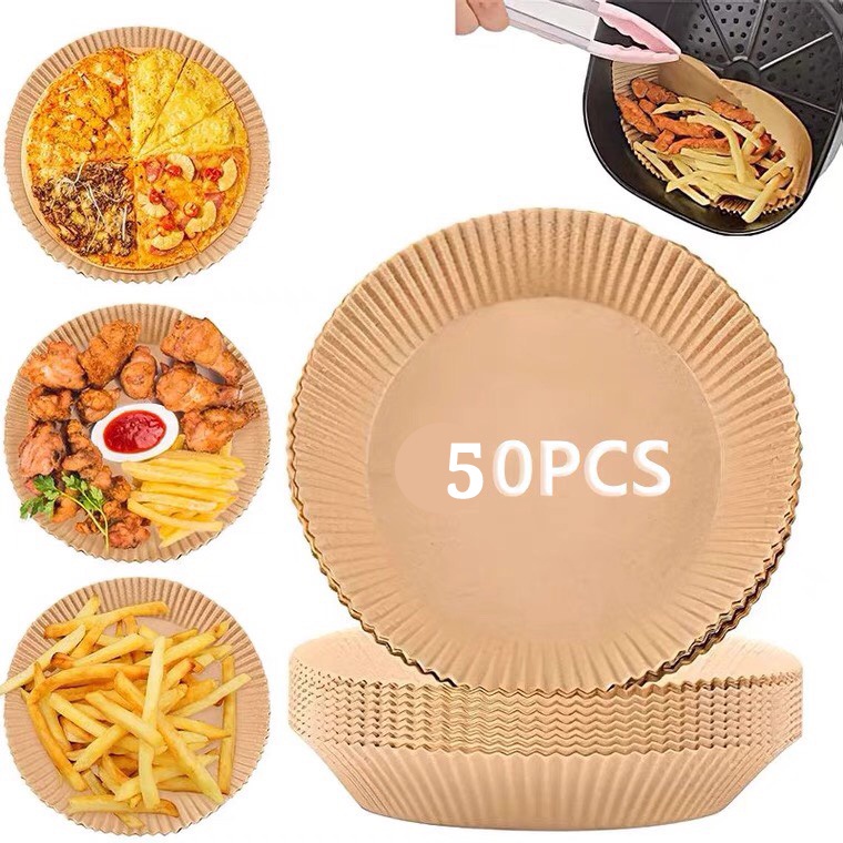 Set 50 Giấy Nến Lót Nồi Chiên Không Dầu, Kích Thước 20 cm