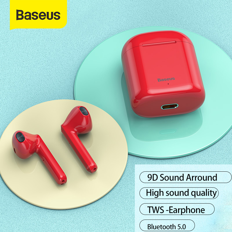 Tai nghe bluetooth không dây baseus w09 tws tai nghe bluetooth thể thao không dây với âm thanh nổi điều khiển cảm ứng âm thanh bass cho iphone 11 pro samsung s10 note10 huawei