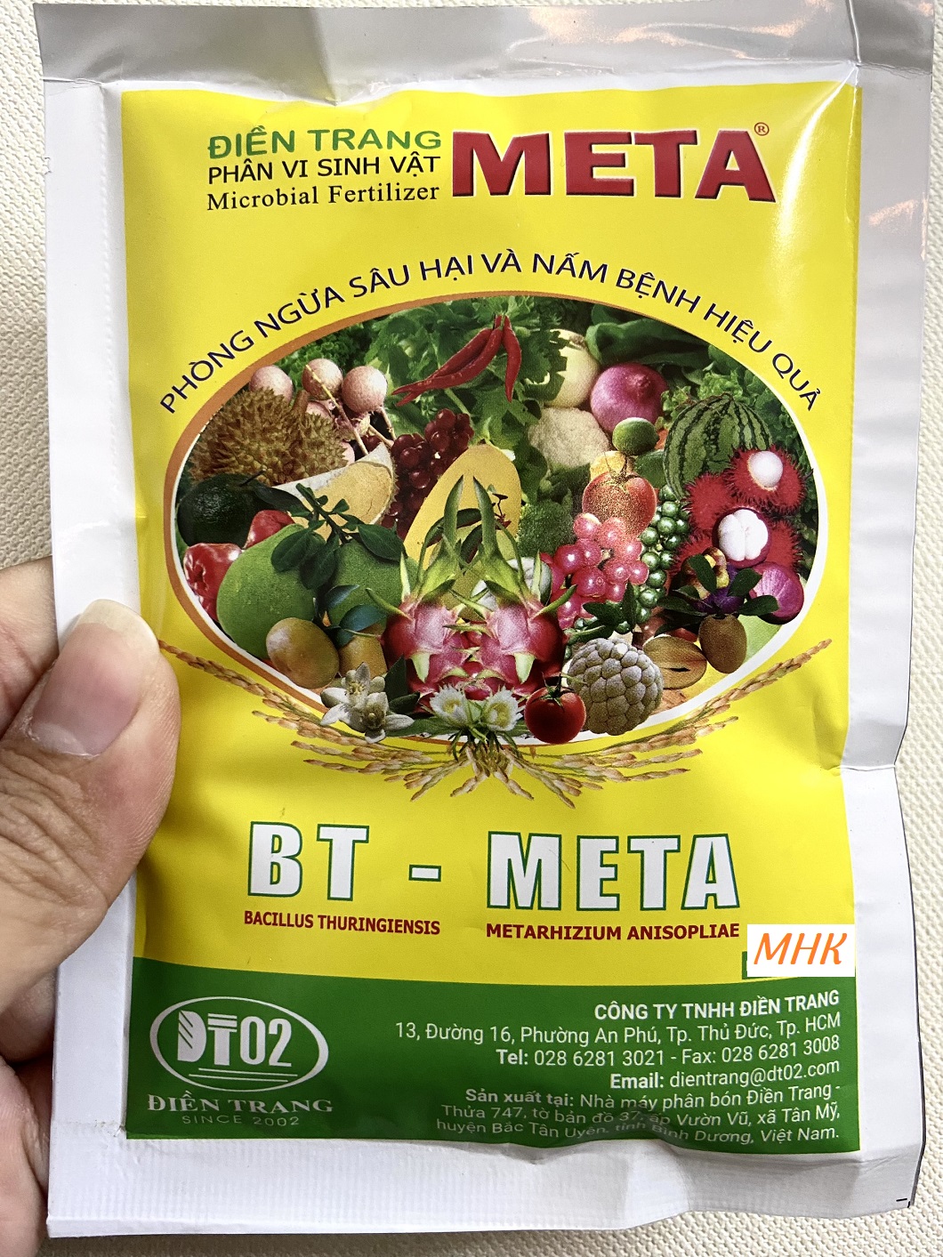 Vi sinh BT-META Điền trang (chế phẩm trừ sâu vi sinh) Gói 100gr !