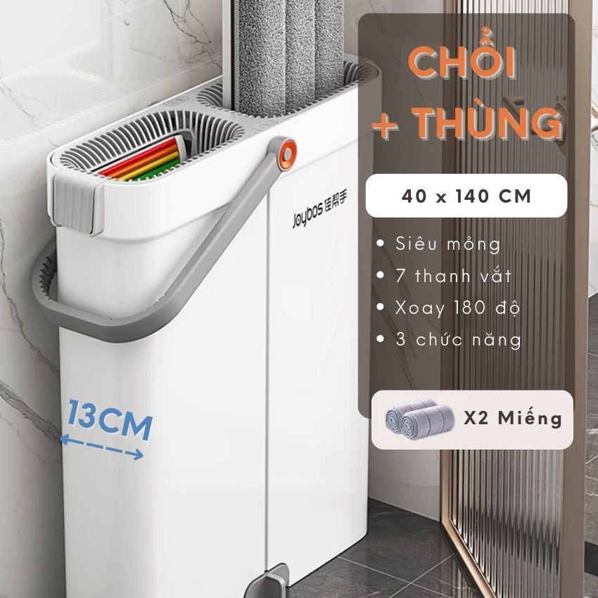 Bộ cây lau nhà thông minh xoay 360 độ tự vắt, combo chổi lau nhà tự vắt kèm thùng giặt
