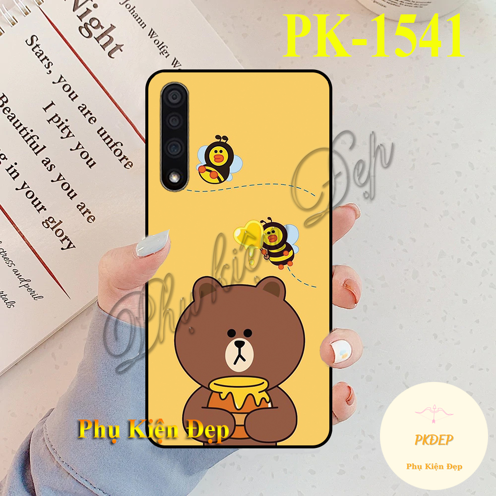 [HCM]Ốp lưng Vsmart Live dẻo đen in hình Gấu nâu