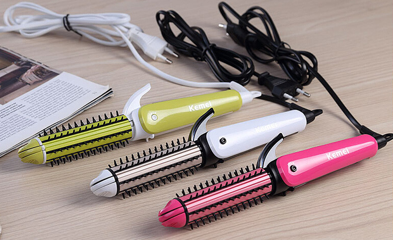 Máy là tóc và dập xù tóc 4 mức nhiệt KEMEI 6877
