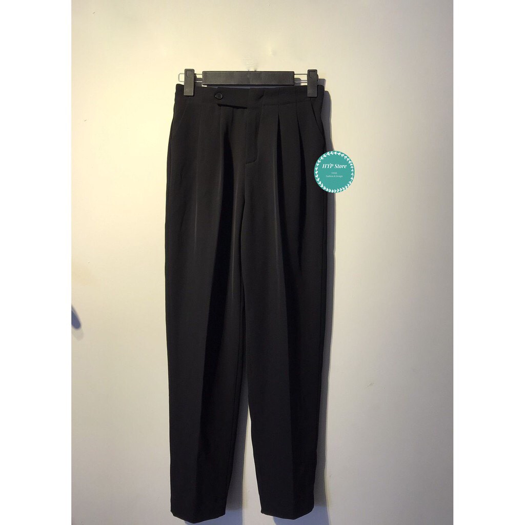 BIGSIZE Quần Tây Baggy Công Sở Dáng Basic (Chun Sườn KHUY LỆCH)