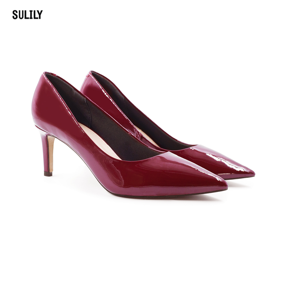 Giày Cao Gót 5cm Da Bóng Đệm Mút Sulily G01-II20DO