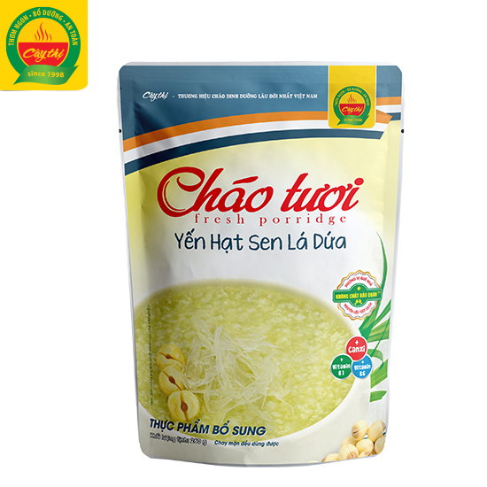 Cháo Tươi Cây Thị - Yến Hạt Sen Lá Dứa  (Mở gói ăn ngay) 240g