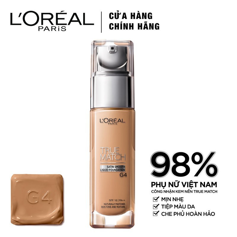 KEM NỀN DƯỠNG ẨM LOREAL TRUE MATCH LIQUID FOUNDATION N3.5 30ML