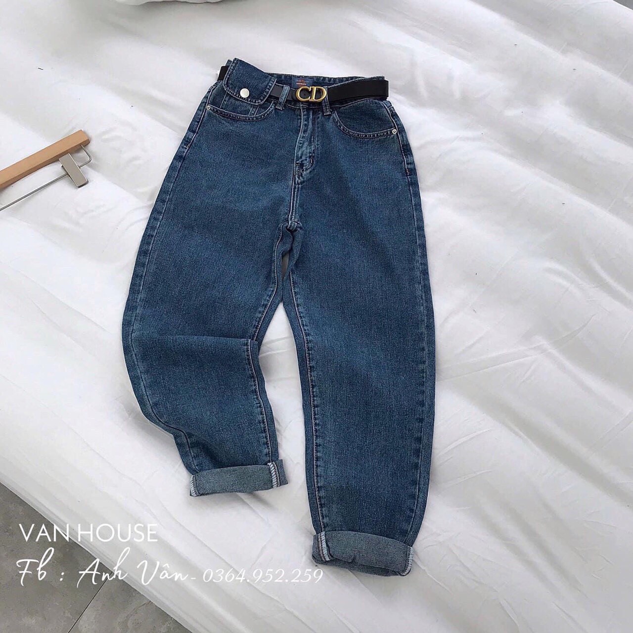 [HCM]QUẦN BAGGY JEAN NỮ MÀU XANH ĐẬM FORM CHUÂN CHẤT BÒ CAO CẤP THỜI TRANG HOT THỎ TÂY SHOP94 BG01