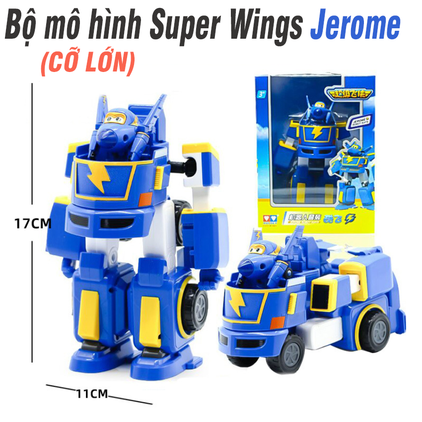 Đồ Chơi Trẻ Em SUPER WINGS Robot Biến Hình Kết Hợp Xe Cứu Hộ Nhỏ  Cảnh sát paul ,jett tia chớp Jerome cuồng phong  (1 nhân vật)