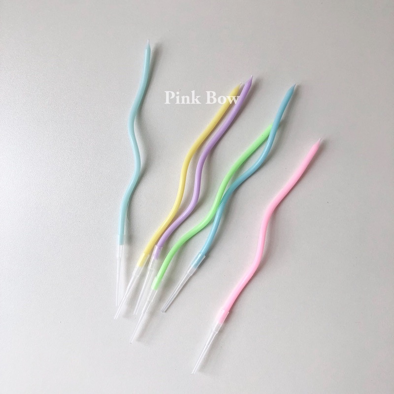 Nến sinh nhật xoắn đủ màu Pastel set 6c
