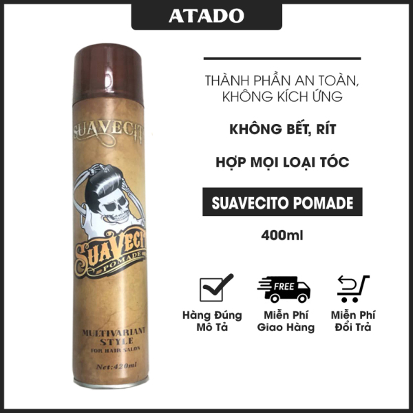 [Có Video Review] Keo xịt tóc - Gôm xịt tóc nam Suavecito Pomade 400ml ATADO  - Gôm xịt tóc công nghệ Mỹ, giữ nếp 8h, đem lại mái tóc bồng bềnh chắc khỏe nhập khẩu