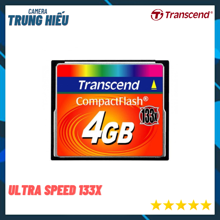 Thẻ nhớ CF Transcend CompactFlash 4GB 133x Speed dùng cho máy ảnh , máy CNC