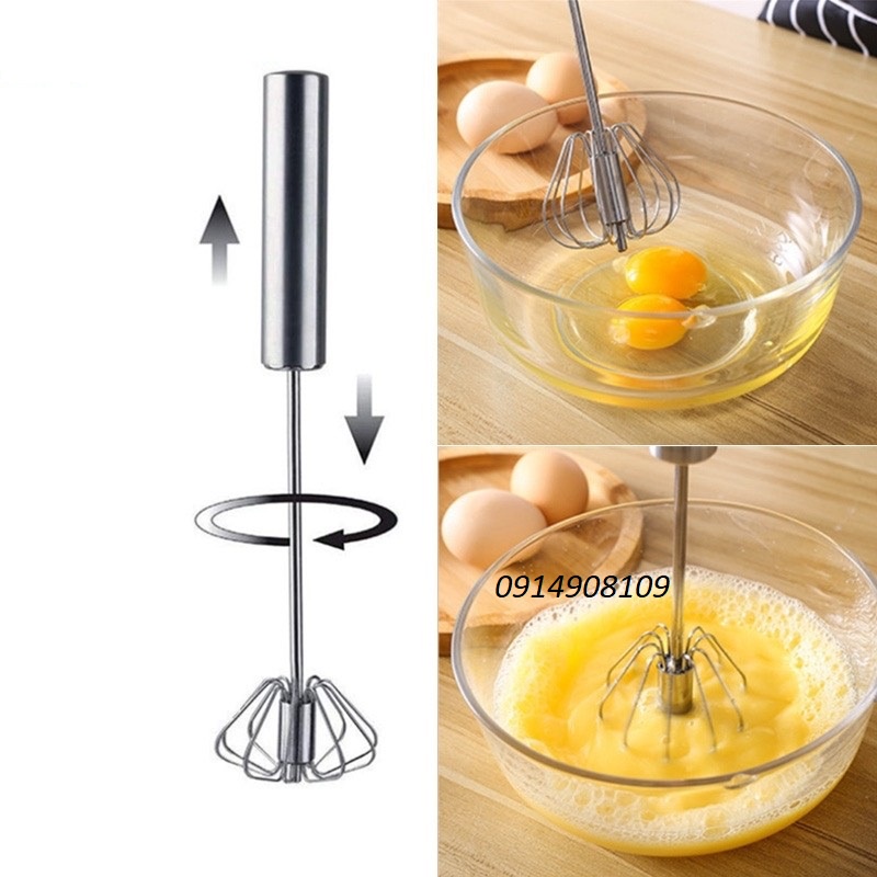 Cây đánh trứng, đánh bọt cà phê tự động inox cầm tay