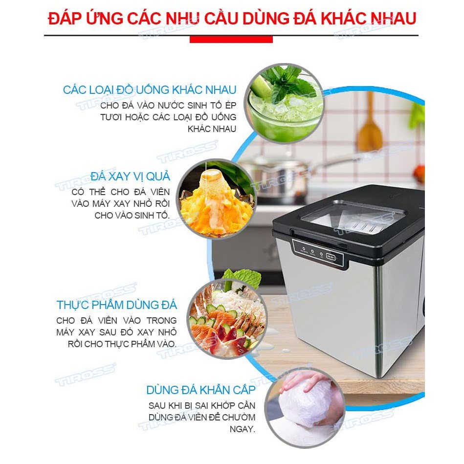 Máy làm đá viên gia đình Tiross TS9351