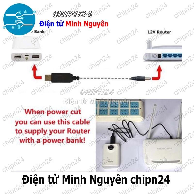 [1 pcs] (P96) Cáp chuyển đổi điện áp từ cổng USB 5V sang 12V - HH004332