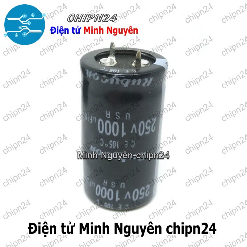 [1 con] (J14) Tụ hóa 1,000uF 250V Đen Rubycon (25x50mm) (1000uF 250V) - HH006148