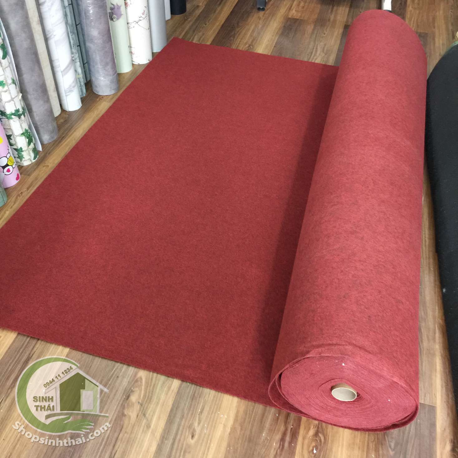 [HCM]Thảm nỉ trải sàn màu đỏ đô - 1m²