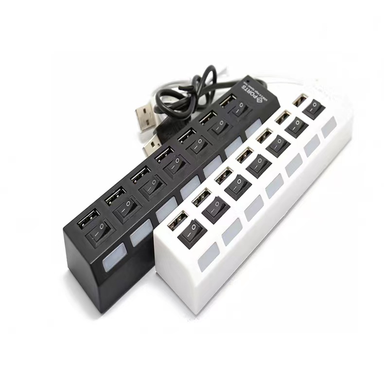 The USB 7 HUB has a switch
