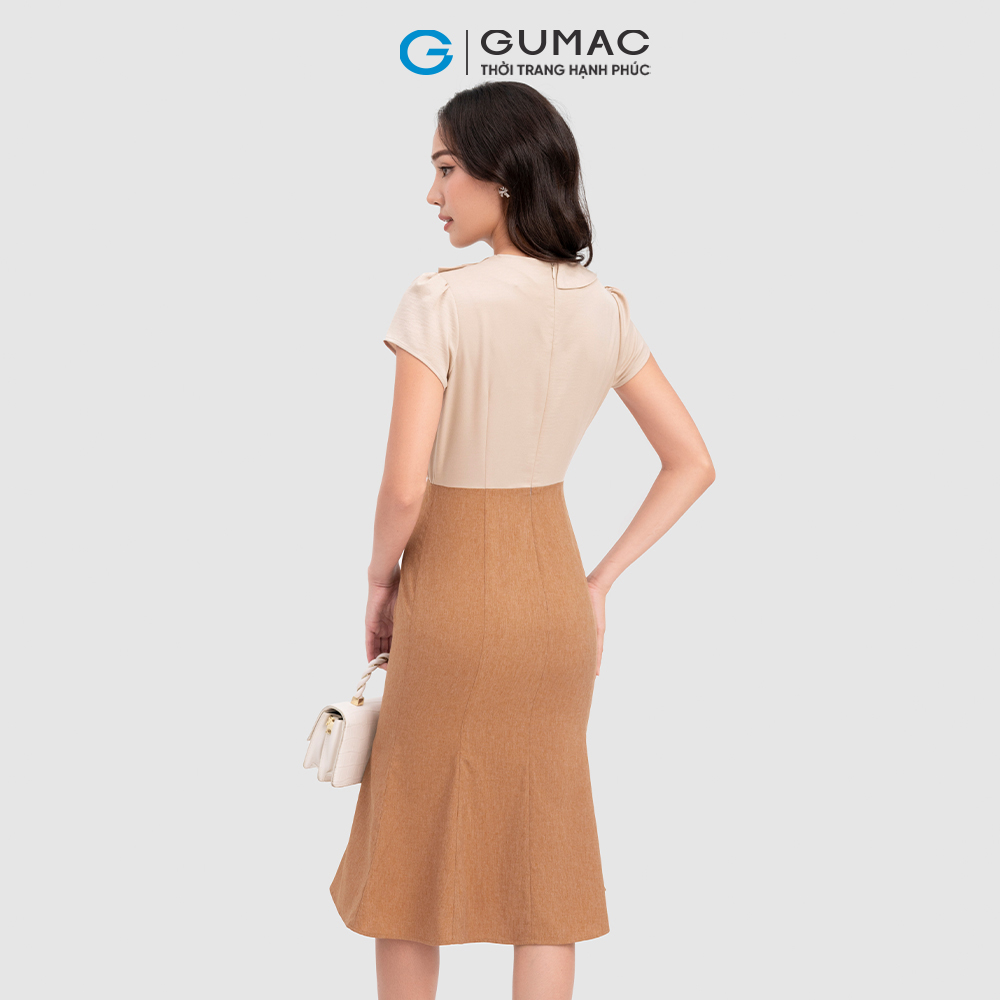 Đầm đuôi cá phối lụa thời trang GUMAC DC11070