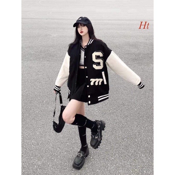 Áo khoác bomber phối tay Sm HT12