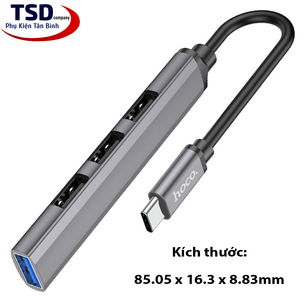 Hub Chuyển Cổng Type C Ra USB 3.0 & USB 2.0 Hoco HB26 Chính Hãng