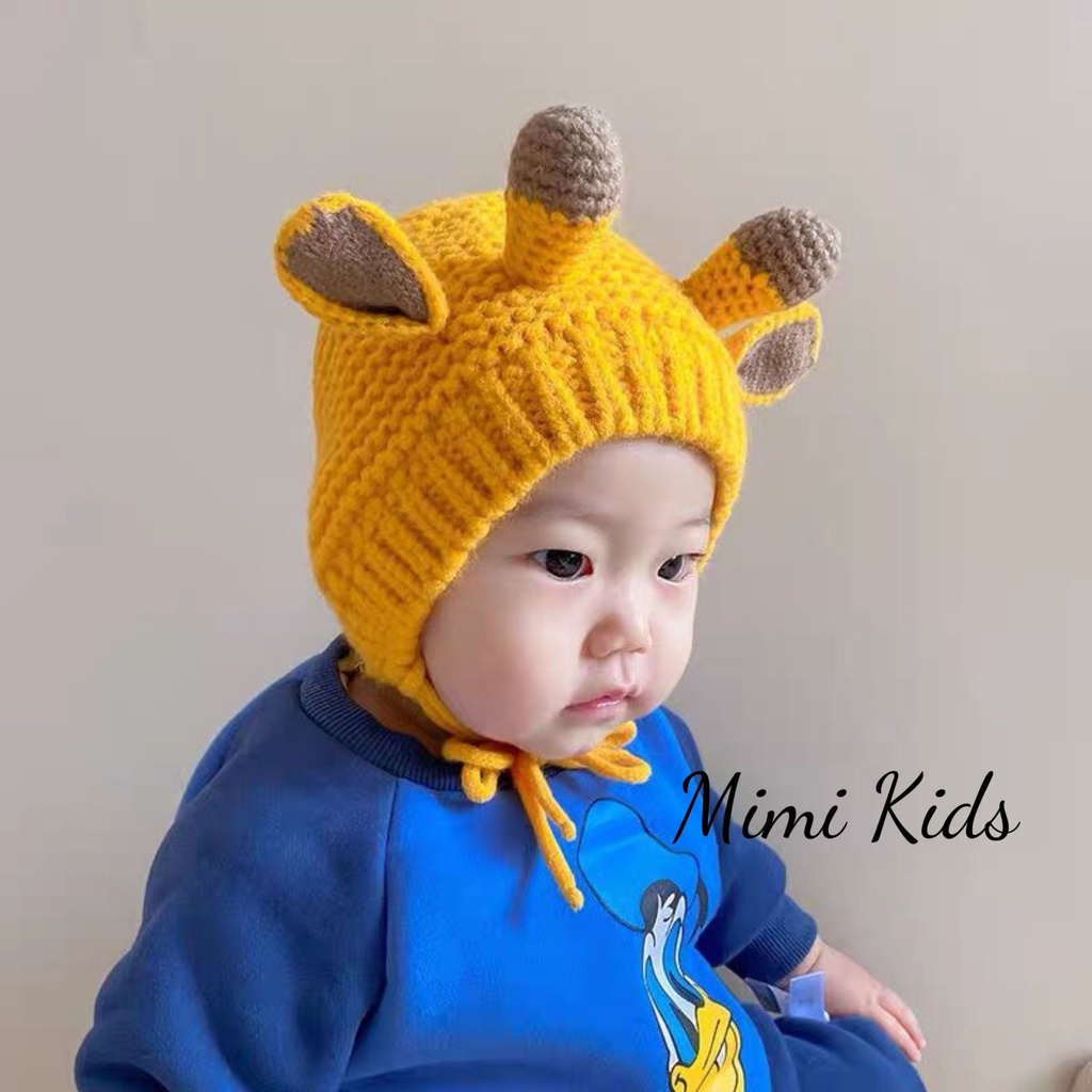 Mũ len hình sừng hươu cao cấp cho bé (1-3y) Mimi kids ML42