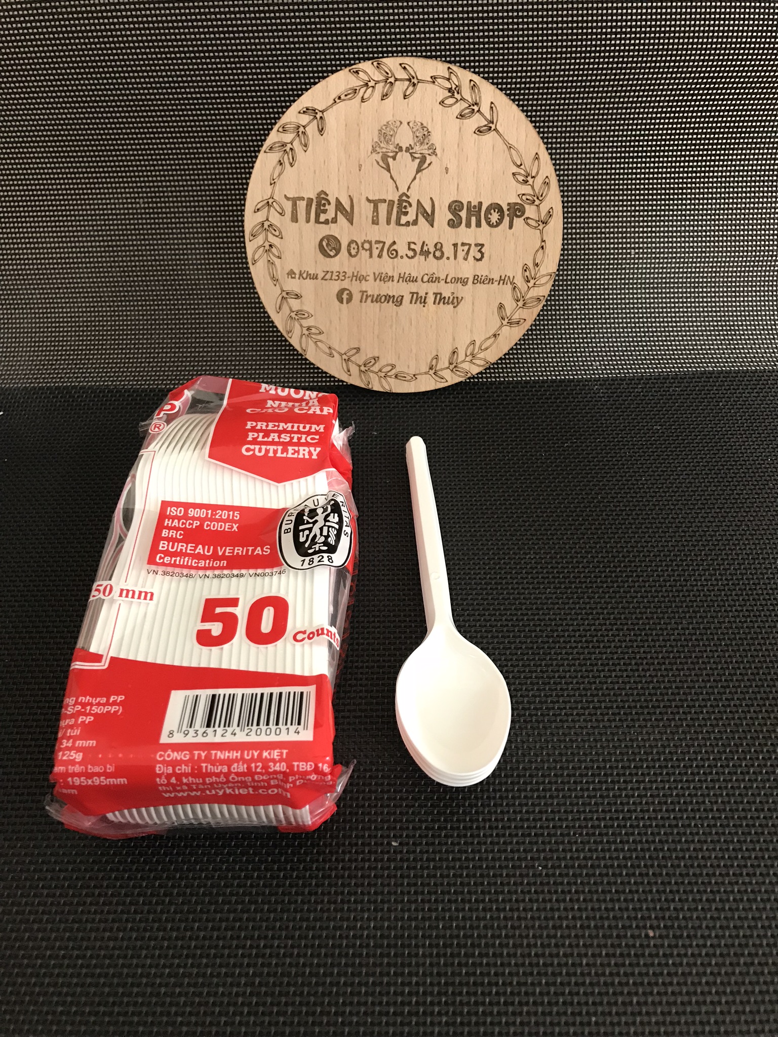Gói 50 thìa nhựa 1 lần loại thìa ăn chè