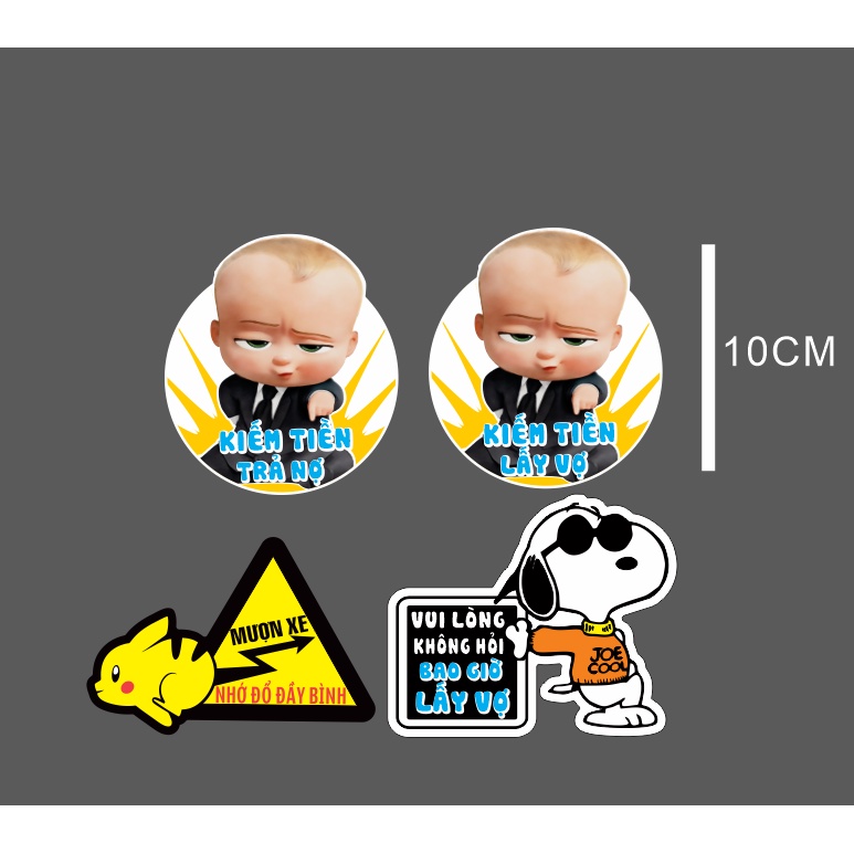 Tem logo dán xe máy hài , dán mọi màu xe