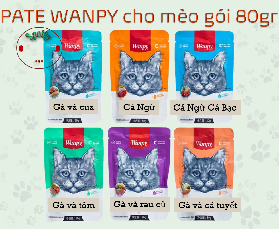 Pate wanpy gói 80gr | thức ăn cho mèo