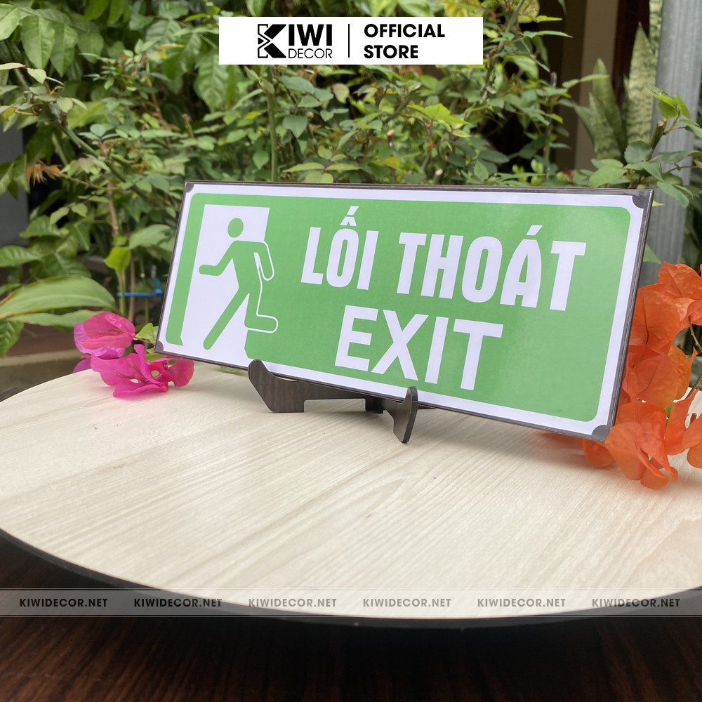 Biển Lối Thoát - Exit, Biển Báo Chỉ Dẫn An Toàn, Chất liệu Gỗ cao cấp