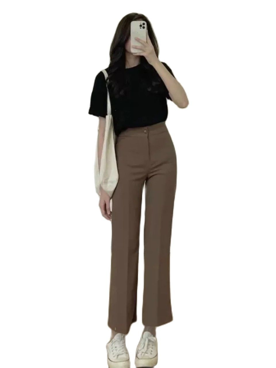 Quần tây ống loe nữ xưởng may Ngọc Bảo quần tây loe đi học ống đứng loe nhẹ dáng lỡ