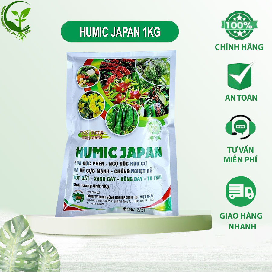 Phân bón humic japan 1kg tăng trưởng siêu tốt cây trồng ev36 vietau