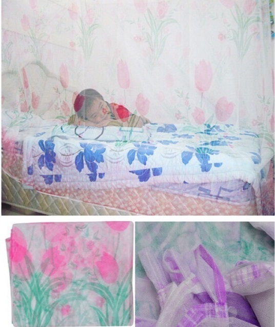 Màn Ngủ Tuyn In Hình Hoa Tuylip 1m6x2m