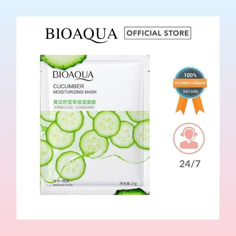 [FREE SHIP + Combo 2] Mặt nạ giấy dưỡng da Dưa Leo Bioaqua dưỡng ẩm trắng da hương trái cây nội địa trung Bioaqua store