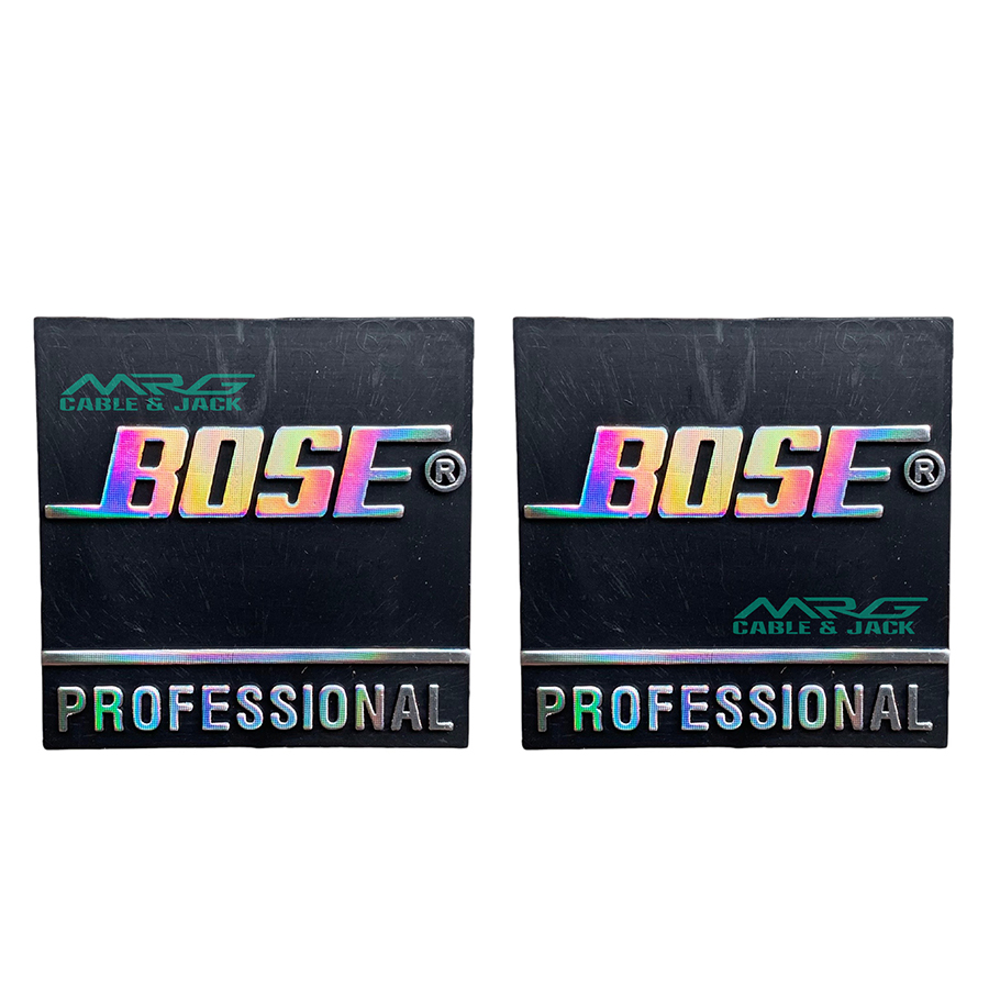 Tem Loa Bose nhựa cứng, vuông 5cm, giá 1 cặp | tem dán thùng loa bose, chữ bose dán loa, logo loa bose.