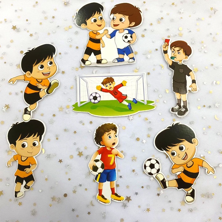 Thẻ cắm bánh sinh nhật set cắm đội bóng đá tinh nghịch