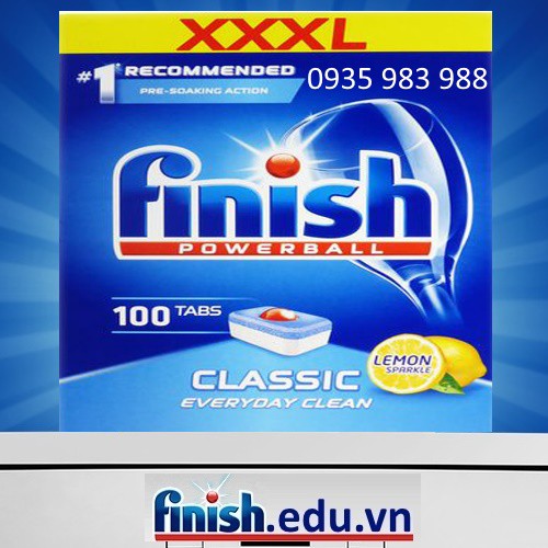 Viên rửa bát finish 100 viên - hanoimart